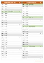 Calendrier pour les mois de Avril et Mai 2021 portrait 2