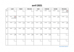 Calendrier avril 2021 modele 02