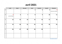 Calendrier avril 2021 modele 03