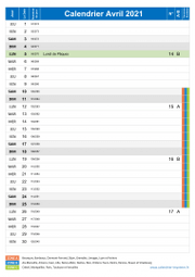 Calendrier avril 2021 portrait avec vacances, jours fériés et numéros de semaine