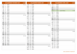 Calendrier pour les mois de Février à Avril 2021 paysage 2