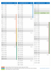Calendrier scolaire pour Février à Avril 2021 portrait 2