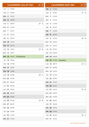 Calendrier pour les mois de Juillet et Août 2021 portrait 2