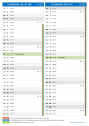 Calendrier scolaire pour Juillet et Août 2021 portrait 2