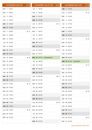 Calendrier pour les mois de Juin à Août 2021 portrait 2