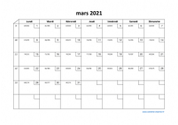 Calendrier mars 2021 modele 02