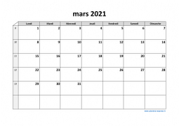 Calendrier mars 2021 modele 03