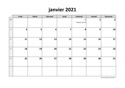 Calendrier Mensuel 2021 Modele 03