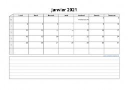 Calendrier Mensuel 2021 Modele 07