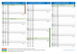 Calendrier scolaire pour Novembre 2021 à Janvier 2022 paysage 2