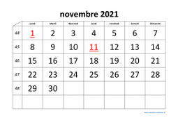 Calendrier novembre 2021 modele 01