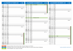 Calendrier scolaire pour Octobre à Décembre 2021 paysage 2