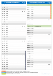 Calendrier scolaire pour Octobre et Novembre 2021 portrait 2