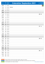 Calendrier septembre 2021 portrait avec vacances, jours fériés et numéros de semaine