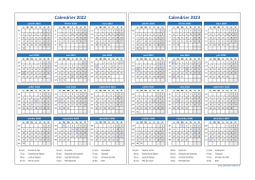 Calendrier Janvier 2022 à Décembre 2023 Horizontal Modèle 03