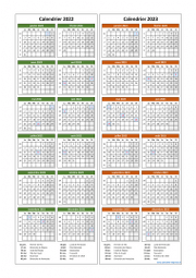 Calendrier Janvier 2022 à Décembre 2023 Vertical Modèle 04