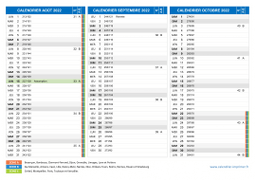 Calendrier scolaire pour Août à Octobre 2022 paysage 2