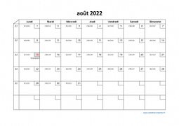 Calendrier août 2022 modele 02