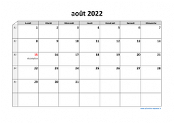 Calendrier août 2022 modele 03