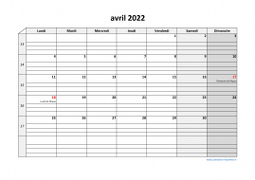 Calendrier avril 2022 modele 05