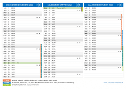Calendrier scolaire pour Décembre 2022 à Février 2023 paysage 2