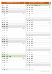 Calendrier pour les mois de Décembre 2022 et Janvier 2023 portrait 2