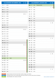 Calendrier scolaire pour Décembre 2022 et Janvier 2023 portrait 2