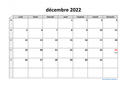 Calendrier décembre 2022 modele 03