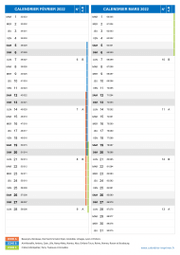 Calendrier scolaire pour Février et Mars 2022 portrait 2