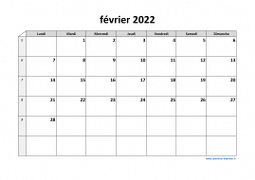 Calendrier février 2022 modele 03