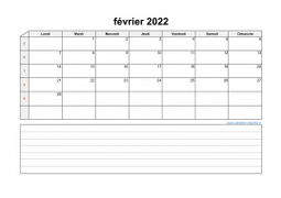Calendrier février 2022 modele 07