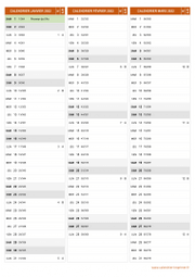 Calendrier pour les mois de Janvier à Mars 2022 portrait 2