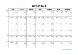 Calendrier janvier 2022 modele 02