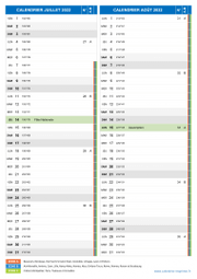 Calendrier scolaire pour Juillet et Août 2022 portrait 2