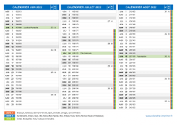 Calendrier scolaire pour Juin à Août 2022 paysage 2