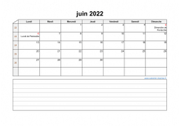 Calendrier juin 2022 modele 07
