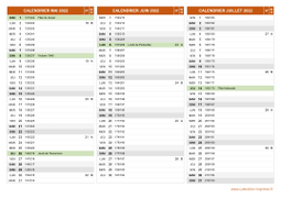 Calendrier pour les mois de Mai à Juillet 2022 paysage 2