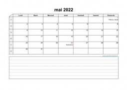Calendrier mai 2022 modele 07