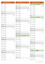 Calendrier pour les mois de Mars à Mai 2022 portrait 2