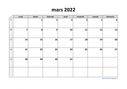 Calendrier mars 2022 modele 03
