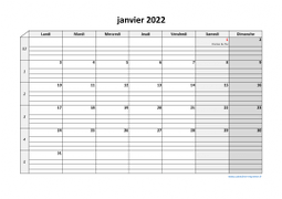 Calendrier Mensuel 2022 Modele 05
