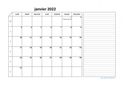 Calendrier Mensuel 2022 Modele 06