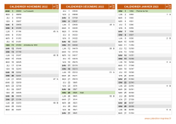 Calendrier pour les mois de Novembre 2022 à Janvier 2023 paysage 2
