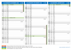 Calendrier scolaire pour Novembre 2022 à Janvier 2023 paysage 2