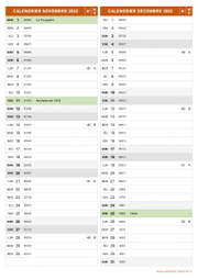 Calendrier pour les mois de Novembre et Décembre 2022 portrait 2