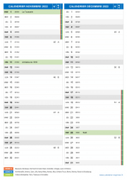 Calendrier scolaire pour Novembre et Décembre 2022 portrait 2