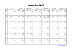 Calendrier novembre 2022 modele 02