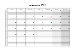 Calendrier novembre 2022 modele 05