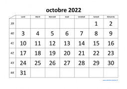 Calendrier octobre 2022 modele 01