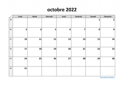 Calendrier octobre 2022 modele 03
